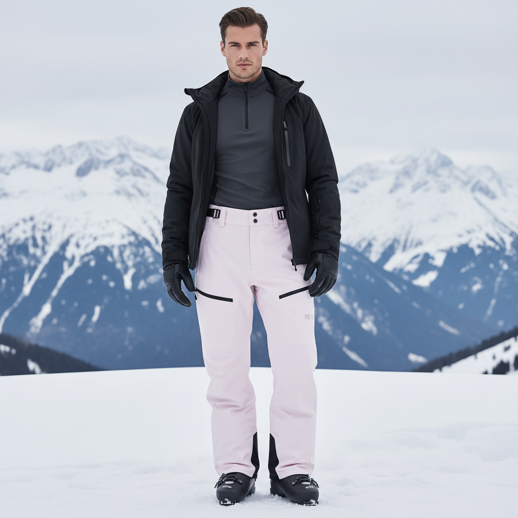 Pantalon De Ski Rose Pale - Polyester