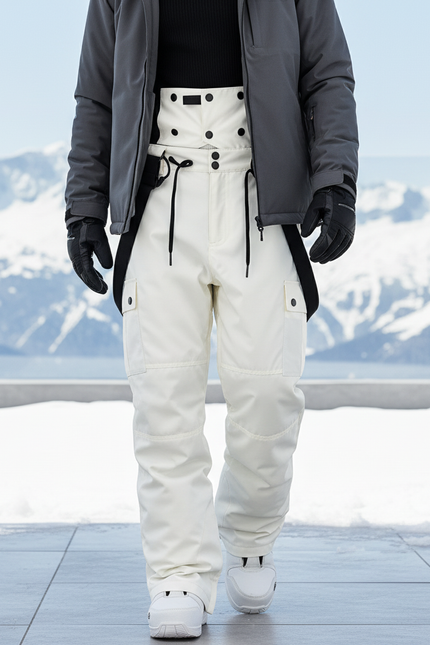 Bretelles Pantalon De Ski Femme - Blanc Polyester