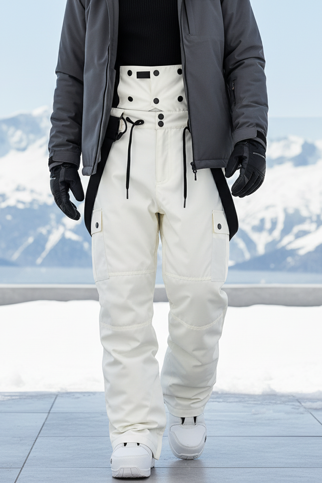 Bretelles Pantalon De Ski Femme - Blanc Polyester