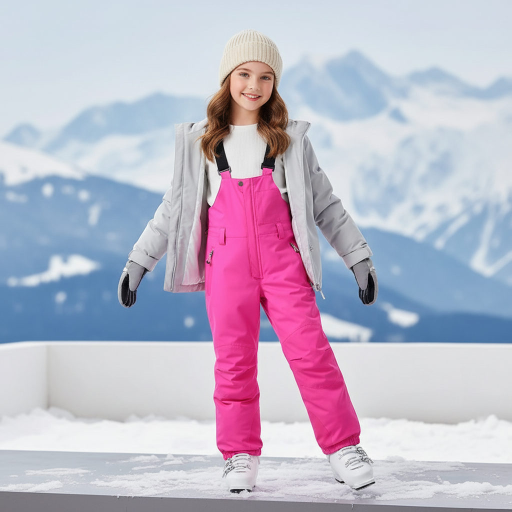 Pantalon De Ski Rose Impermébre Thermique Enfant Hiver - Polyester