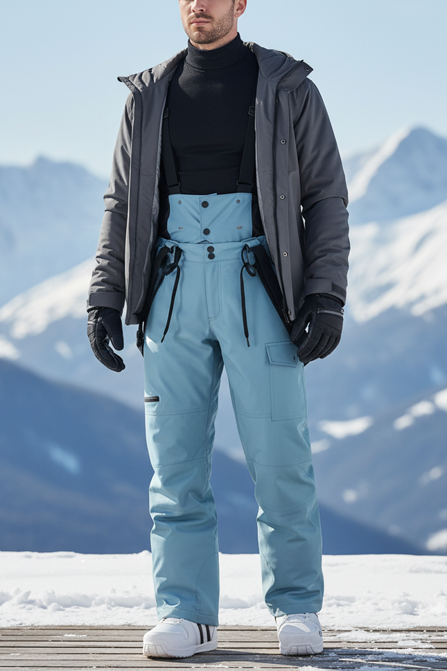 Pantalon De Ski Taille Haute - Bleu Polyester