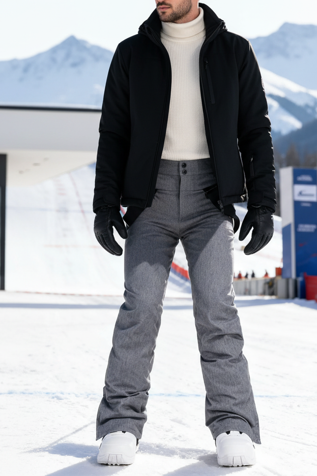 Pantalon De Ski Gris Coupe Droite Chaud Homme - Gabardine
