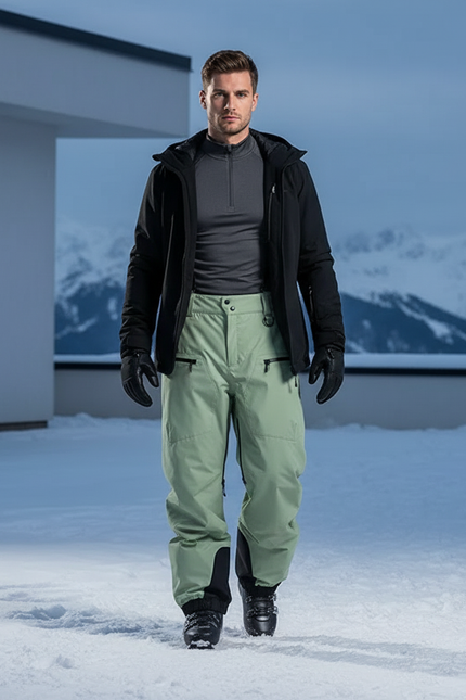 Pantalon Baggy De Ski - Vert Polyester