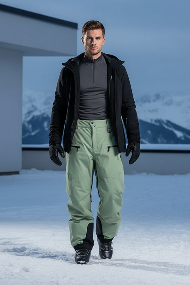 Pantalon Baggy De Ski - Vert Polyester
