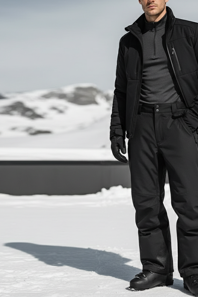 Pantalon De Ski Noir Homme Imperméable Confortable Hiver - Polyester