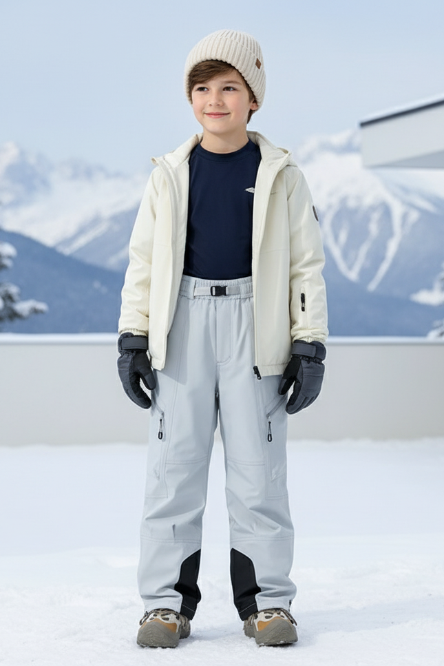 Pantalon De Ski Gris Imperméable Enfant Hiver - Polyester