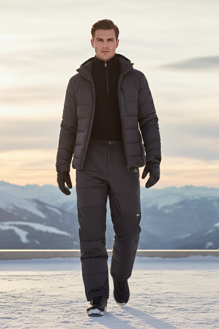 Pantalon De Ski Gris Anthracite Matelassé Imperméable Homme - Polyester