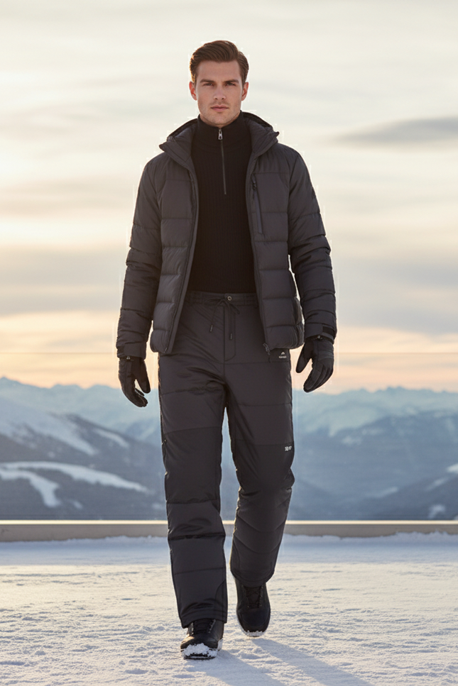 Pantalon De Ski Gris Anthracite Matelassé Imperméable Homme - Polyester