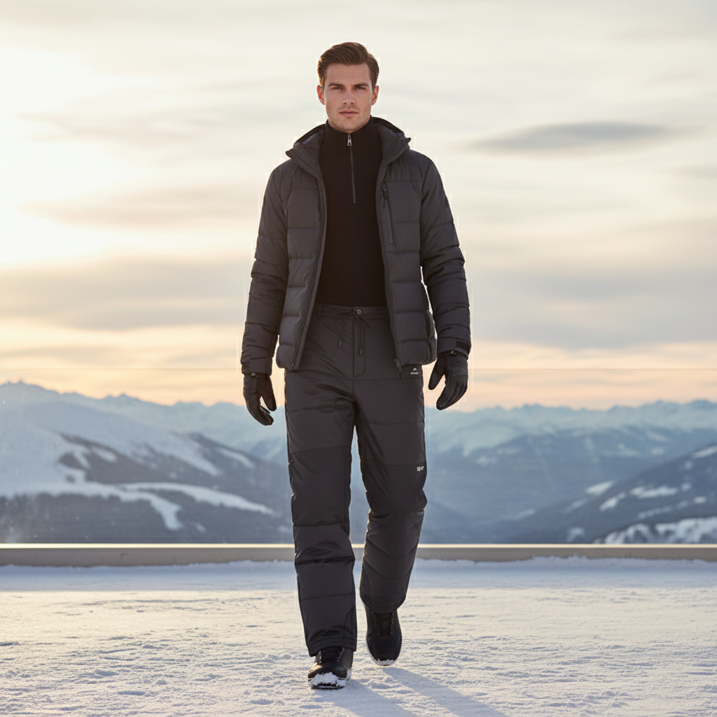 Pantalon De Ski Gris Anthracite Matelassé Imperméable Homme - Polyester