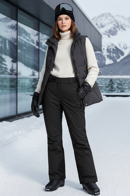 Pantalon De Ski Curvy - Noir Polyester
