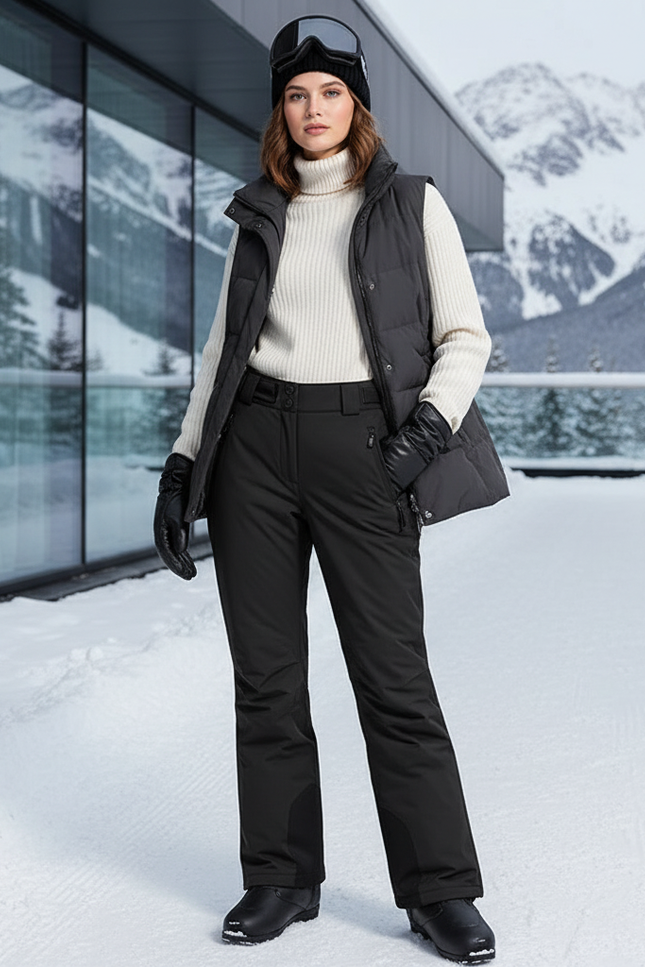 Pantalon De Ski Curvy - Noir Polyester