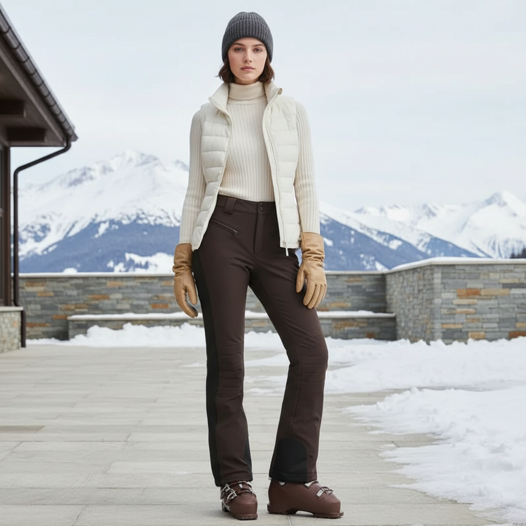 Pantalon De Ski Pres Du Corps - Marron Polyester