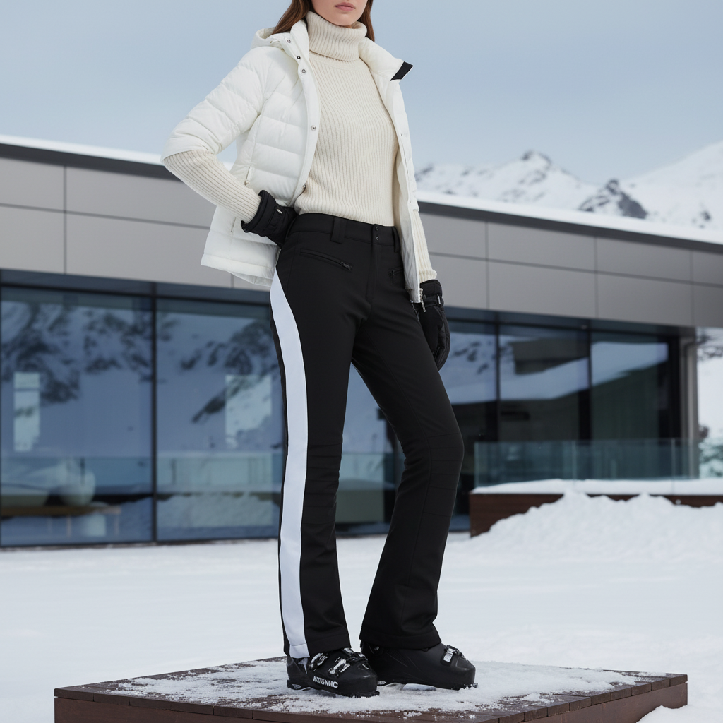Pantalon De Ski Stretch - Noir Polyester