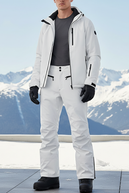 Pantalon De Ski Homme Blanc Imperméité Respirant Hiver - Polyester
