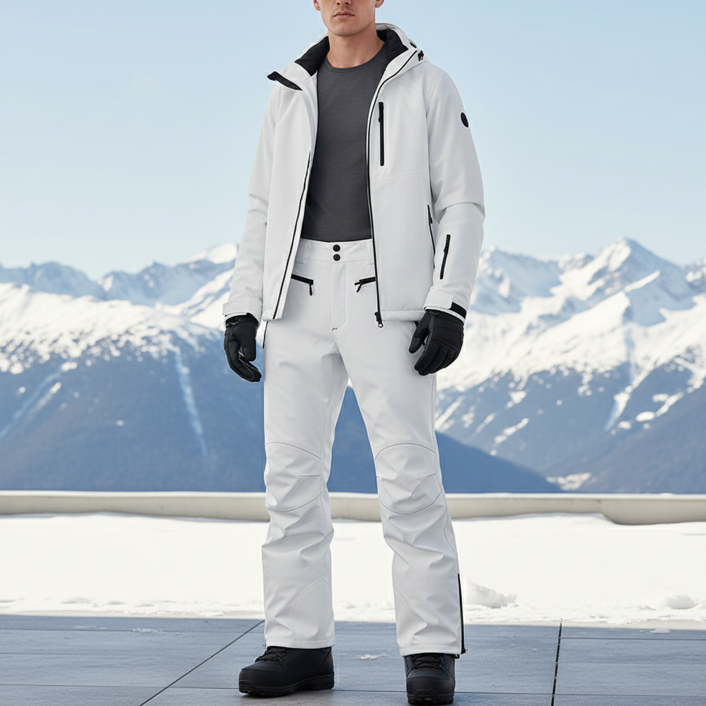 Pantalon De Ski Homme Blanc Imperméité Respirant Hiver - Polyester