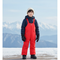Pantalon De Ski Enfant Rouge Bretelles Imperméable Matelassé - Polyester