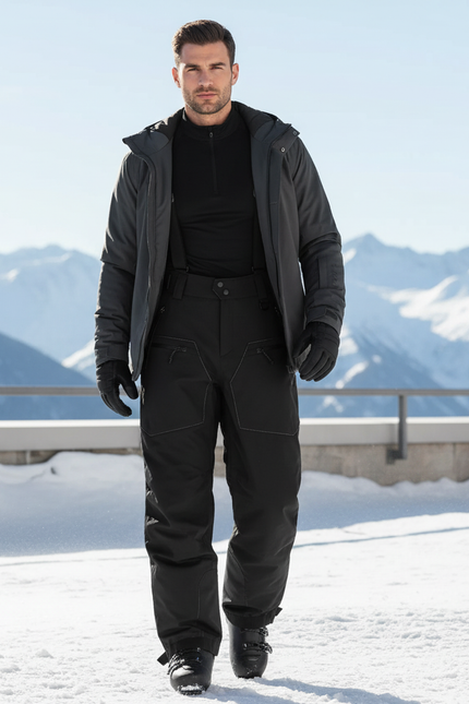 Pantalon De Ski Bretelles - Noir Polyester