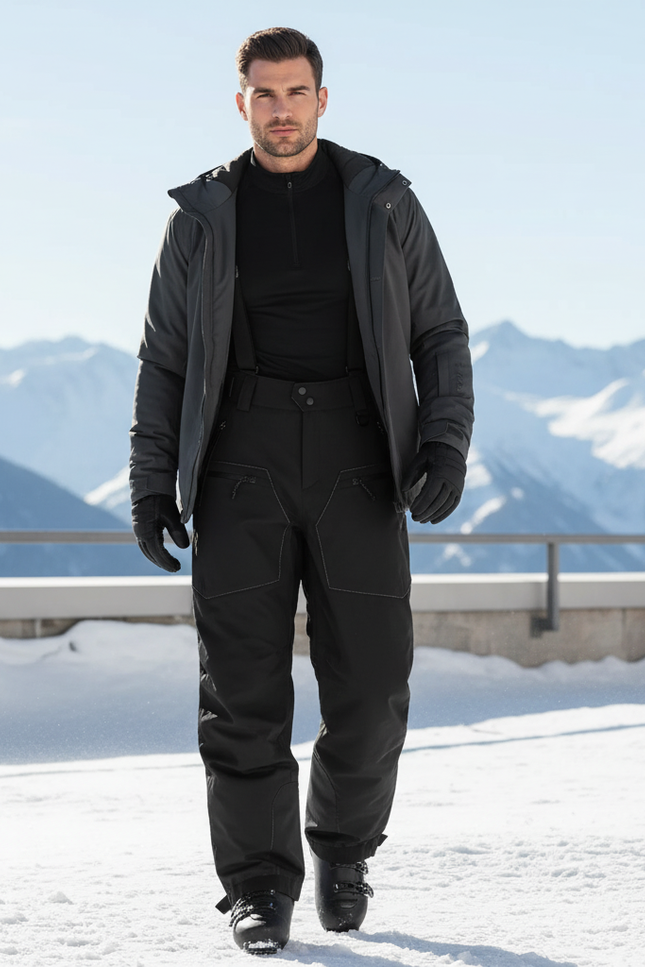 Pantalon De Ski Bretelles - Noir Polyester