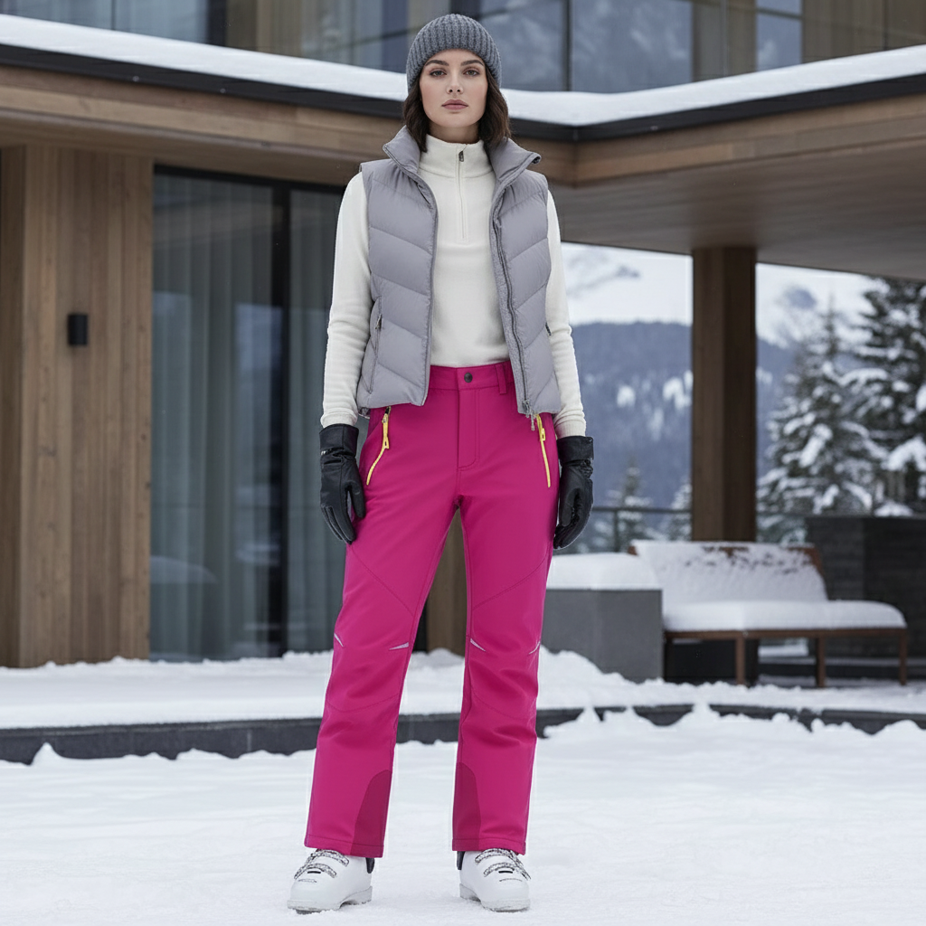 Pantalon De Ski Rose Fuschia Imperméable Femme Hiver - Polyester