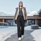 Pantalon De Ski Noir Cargo Droit Imperméable Femme Hiver - Polyester