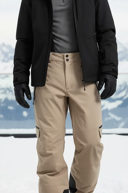 Pantalon De Ski Beige Ample Imperméable Homme Hiver - Polyester