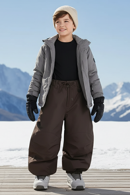 Pantalon De Ski Marron Ample Imperméable Enfant Hiver - Polyester