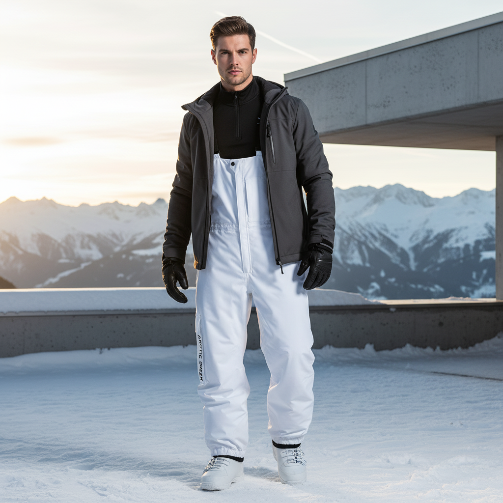Pantalon De Ski Chaud - Blanc Polyester