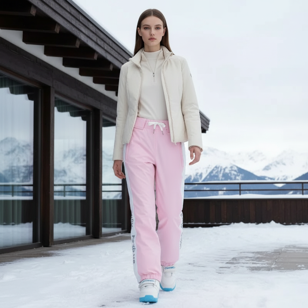 Pantalon De Ski Rose Imperméable Femme Hiver - Polyester