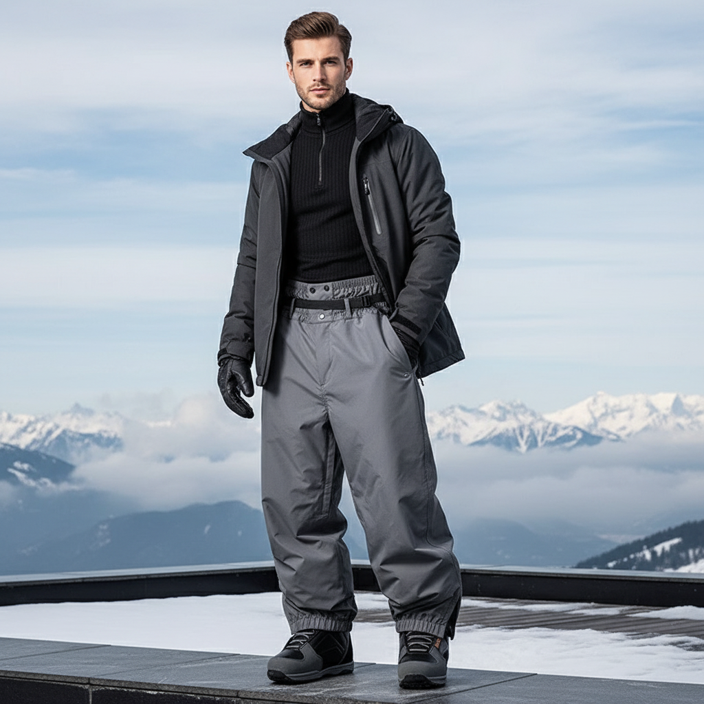 Pantalon De Ski Gris Chiné - Polyester