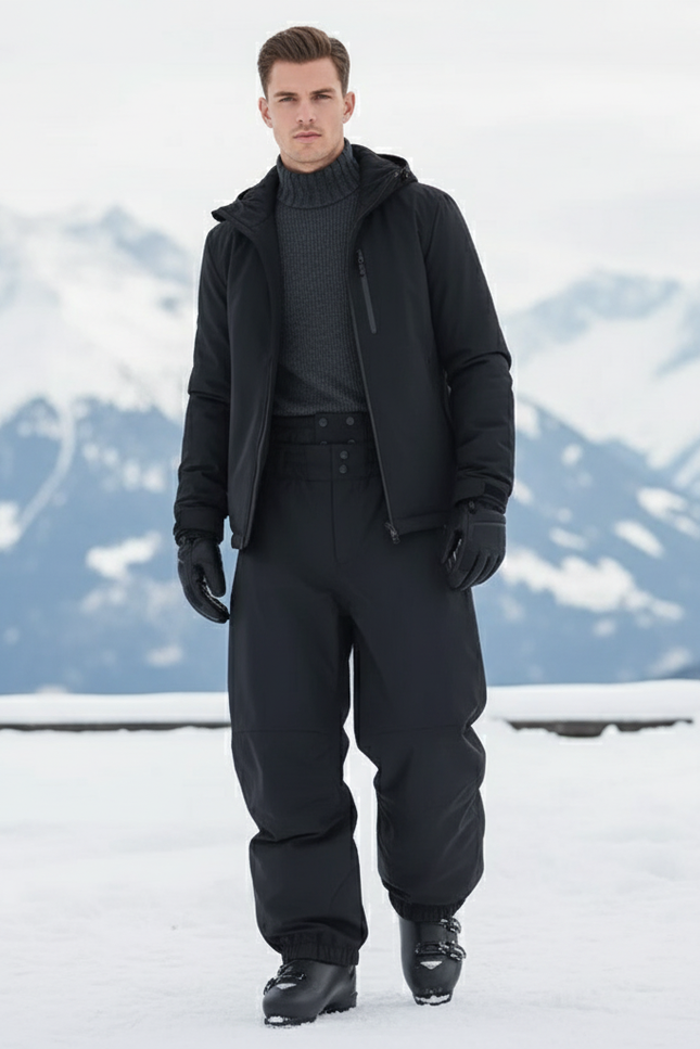 Pantalon De Ski Noir Ample Imperméable Homme - Polyester
