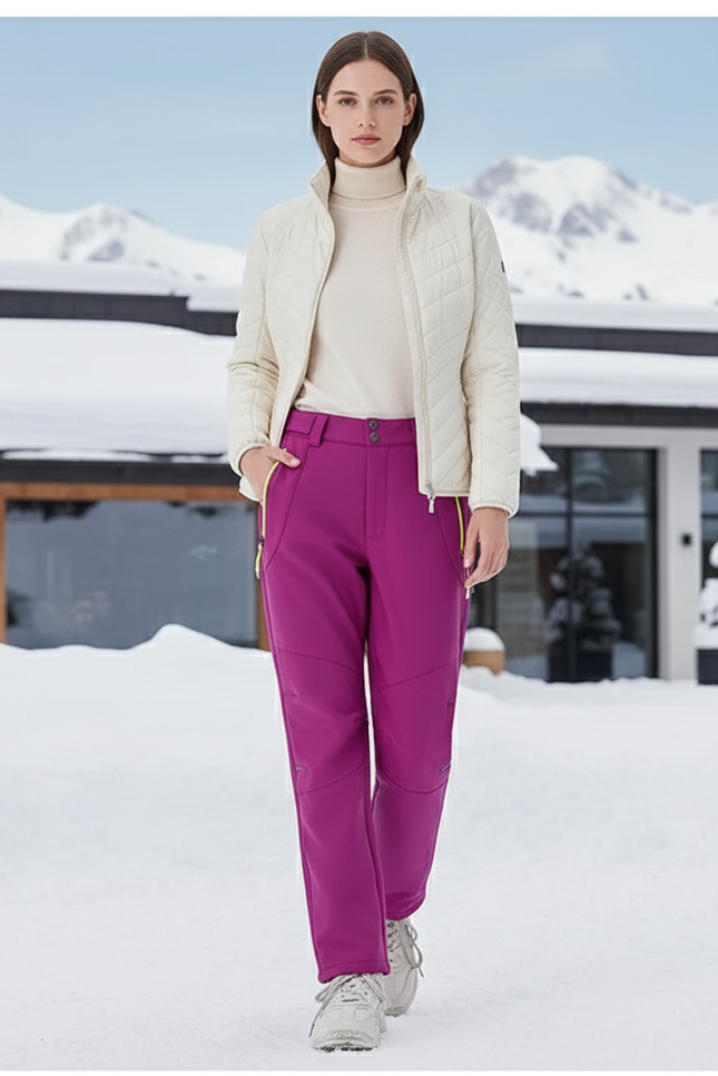 Pantalon Ski De Fond Femme Chaud - Rose Polyester