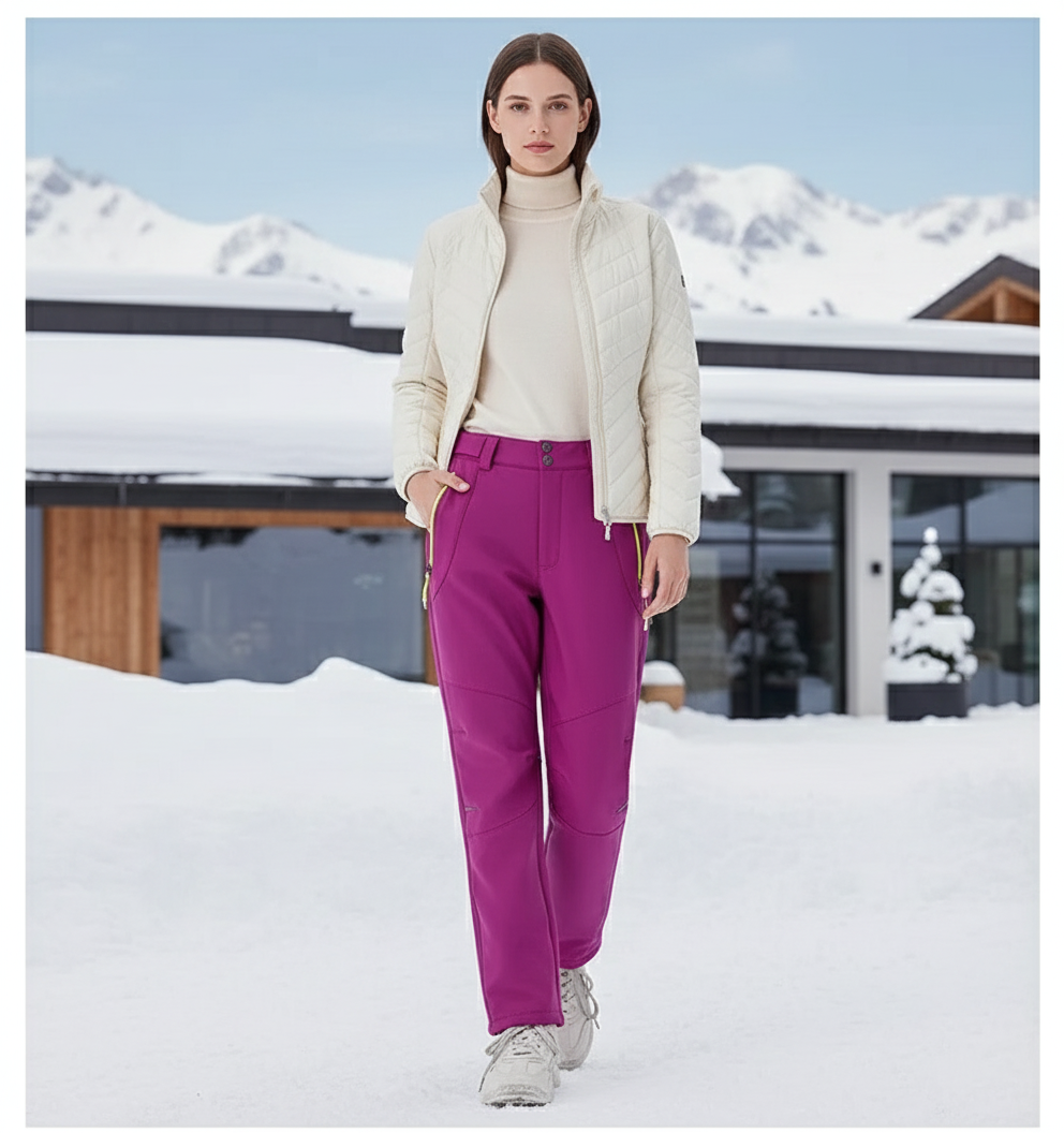 Pantalon Ski De Fond Femme Chaud - Rose Polyester