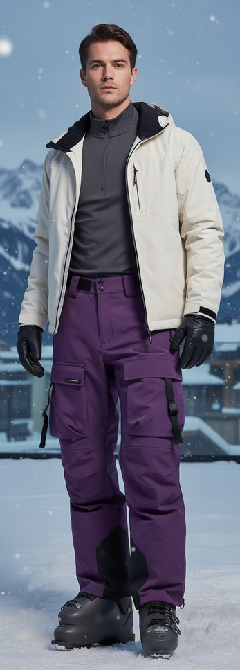 Pantalon De Ski Violet Homme - Polyester