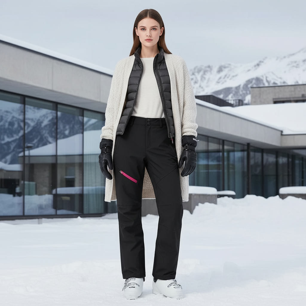 Pantalon De Ski Noir Imperméable Femme Hiver - Polyester