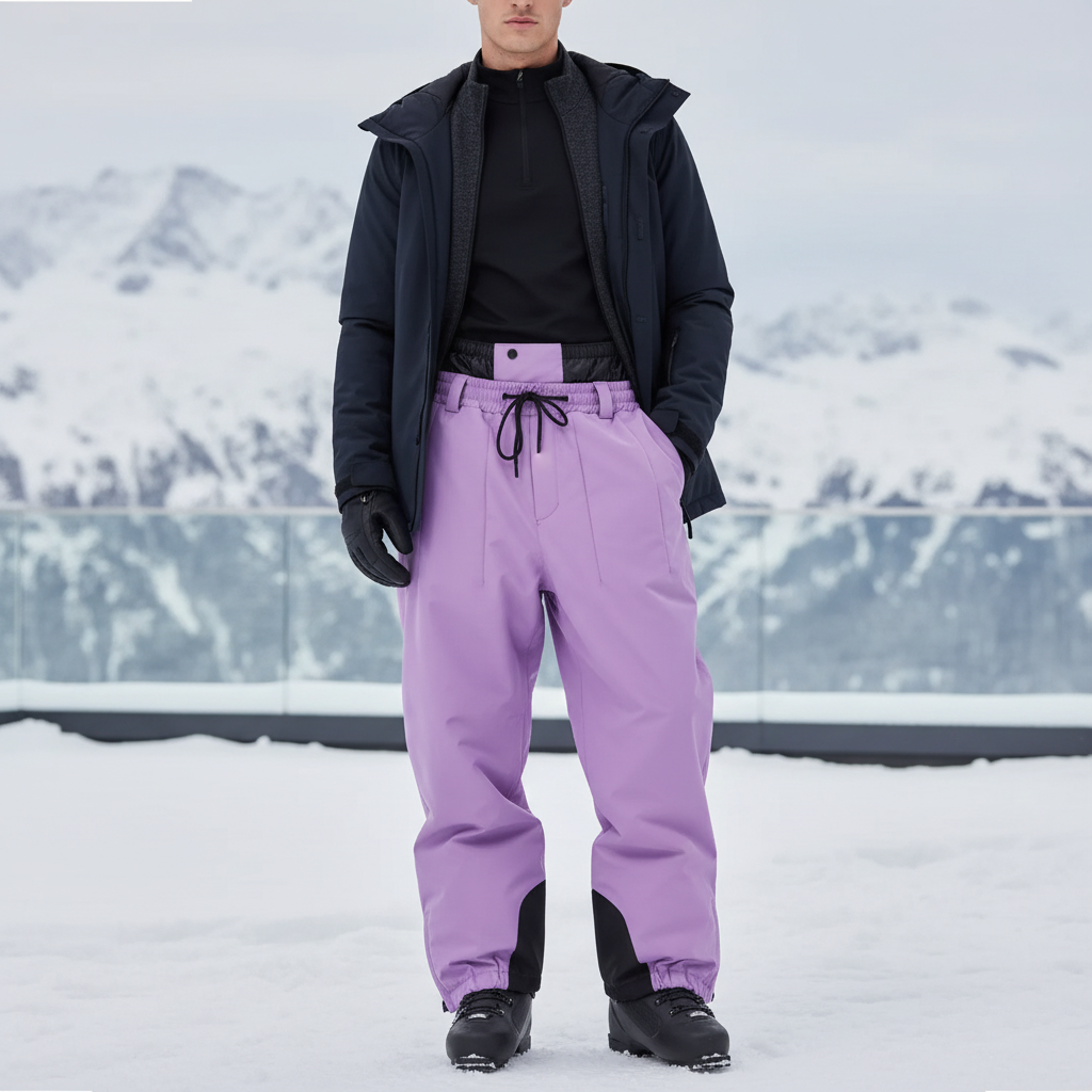 Pantalon De Ski Violet Unisexe Imperméable Hiver - Polyester