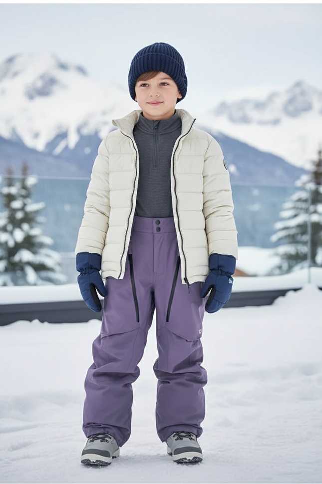Pantalon De Ski Violet Enfant Imperméable Thermique - Polyester