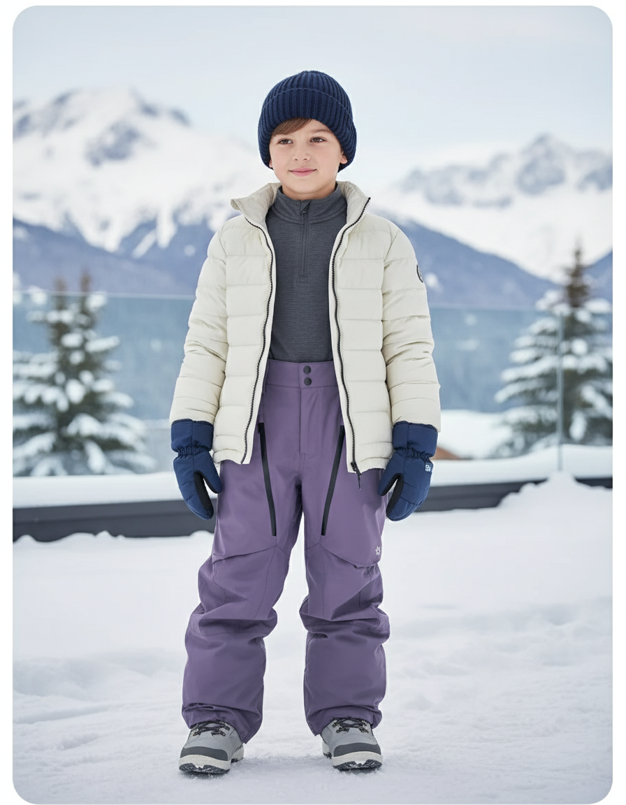 Pantalon De Ski Violet Enfant Imperméable Thermique - Polyester