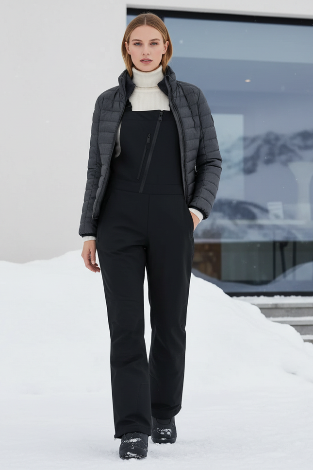 Pantalon De Ski Noir Hiver Salopette Imperméable Femme - Polyester