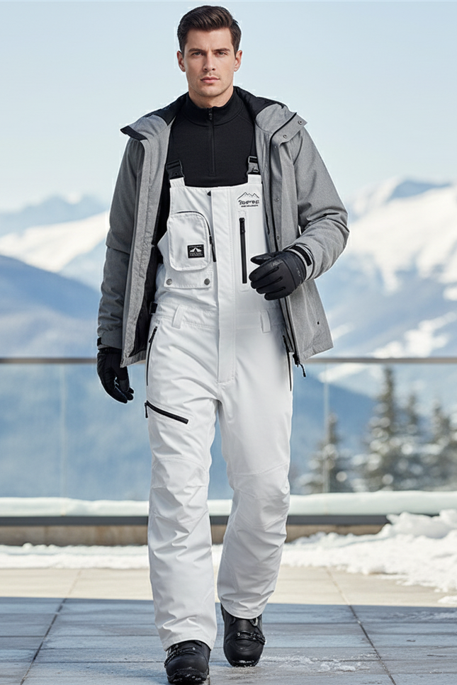 Pantalon De Ski Blanc Imperméable Homme Salopette - Polyester