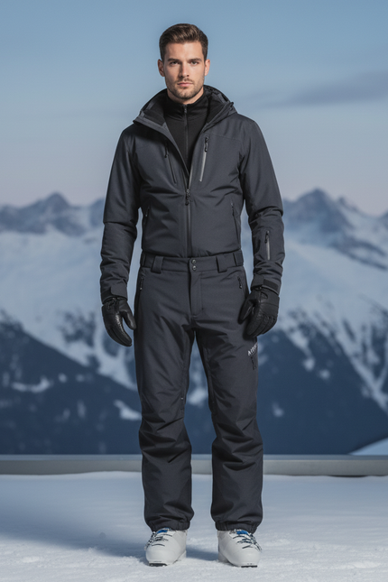 Pantalon De Ski Anthracite Imperméable Homme Coupe Droite - Gris Polyester