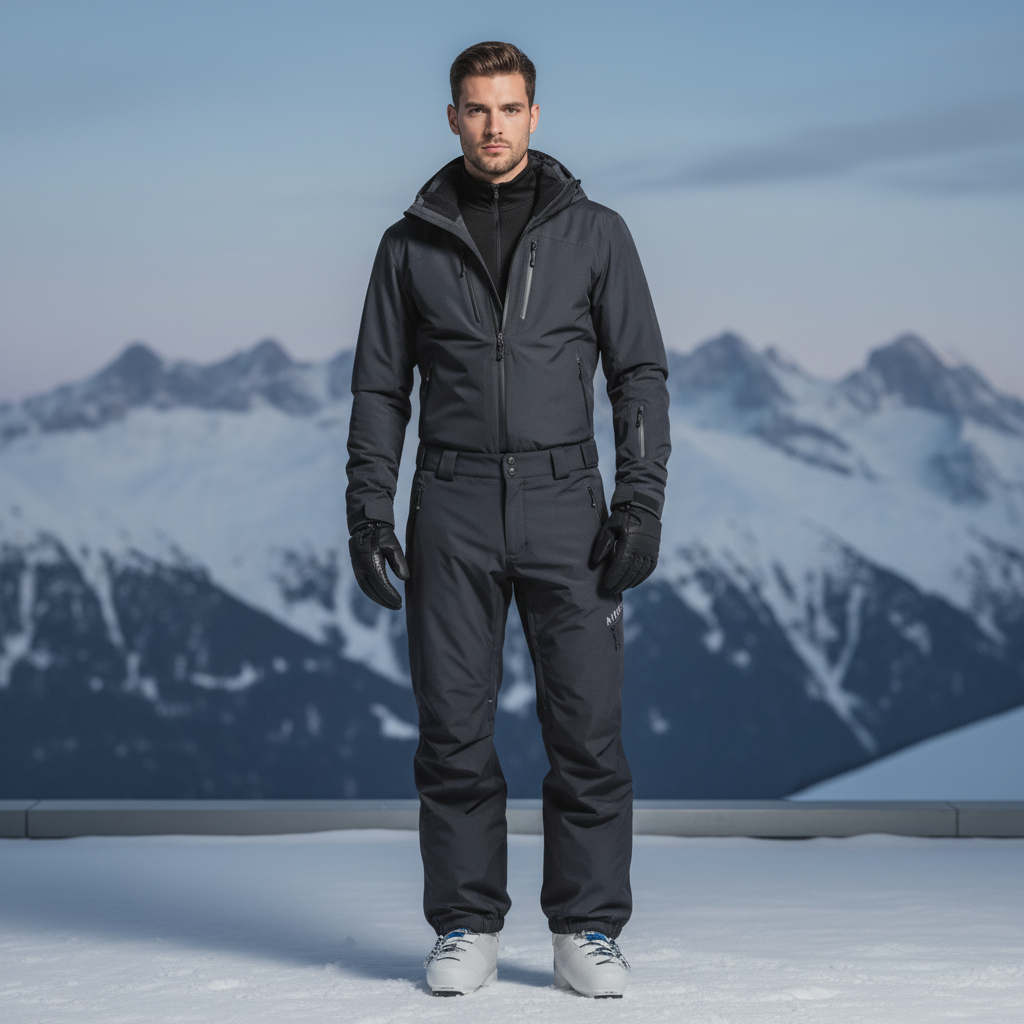Pantalon De Ski Anthracite Imperméable Homme Coupe Droite - Gris Polyester