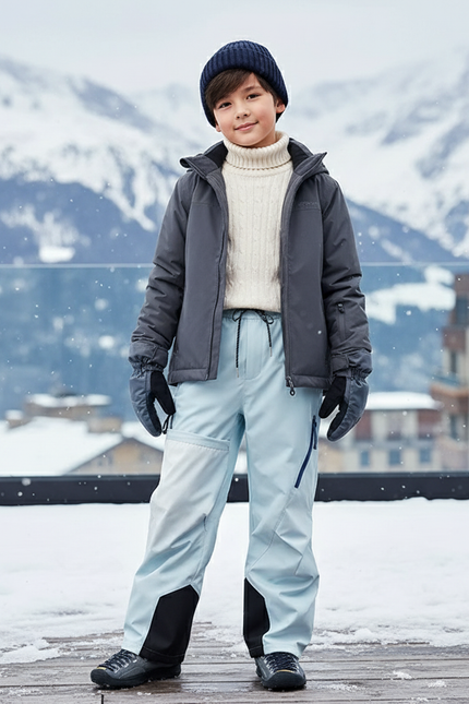 Pantalon De Ski Enfant Bleu Ciel Imperméable Hiver - Polyester