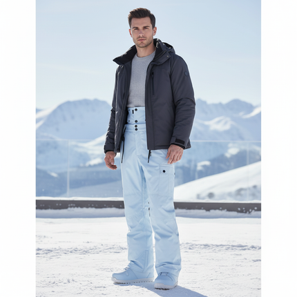Pantalon De Ski Bleu Ciel Taille Haute Imperméable Homme - Polyester