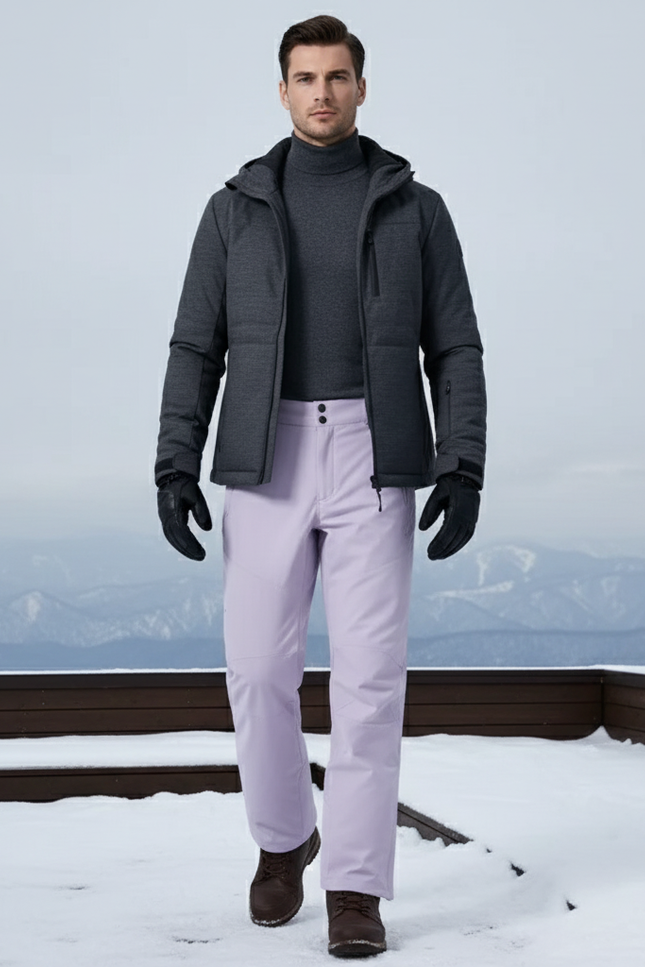 Pantalon De Ski Lilas Droit Imperméable Respirant Hiver - Violet Polyester