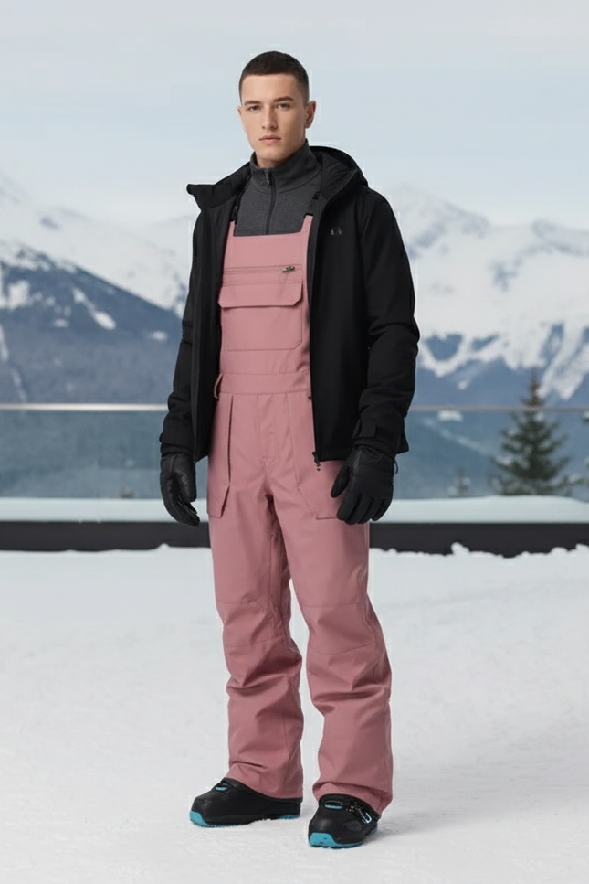 Pantalon De Ski Rose Salopette Imperméable Unisexe - Polyester