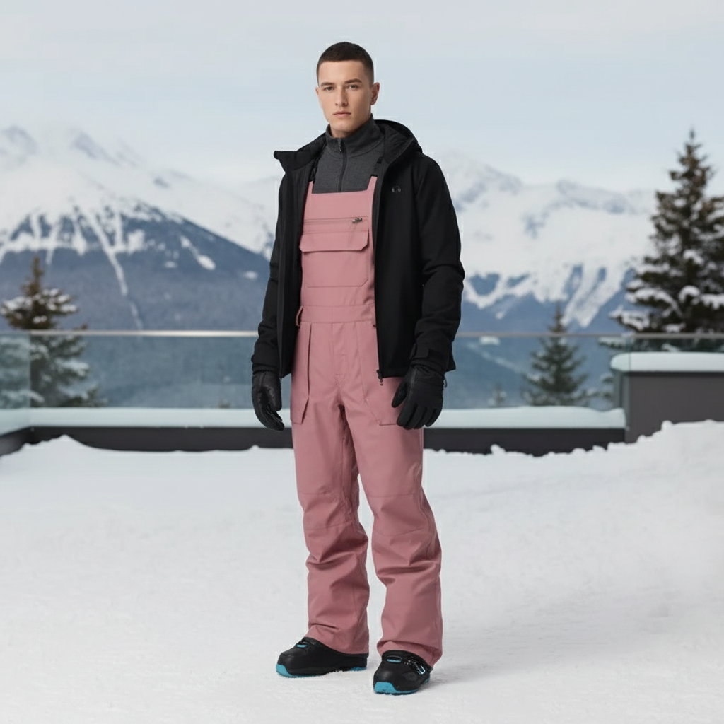 Pantalon De Ski Rose Salopette Imperméable Unisexe - Polyester