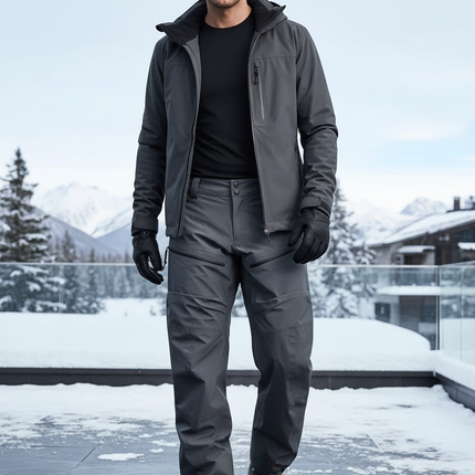 Pantalon De Ski Gris Imperméable Respirant Randonnée Homme - Polyester
