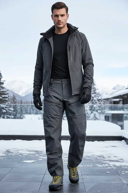 Pantalon De Ski Gris Imperméable Respirant Randonnée Homme - Polyester