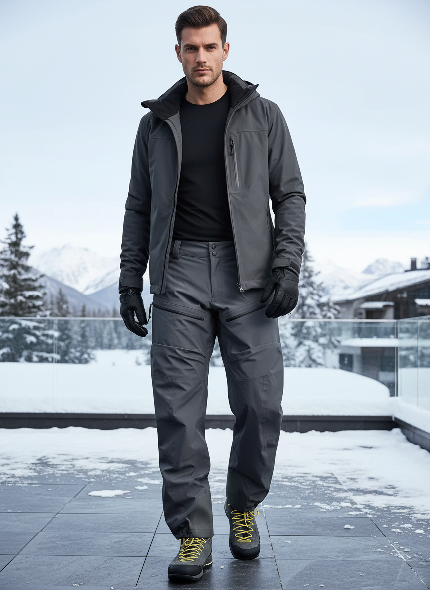 Pantalon De Ski Gris Imperméable Respirant Randonnée Homme - Polyester