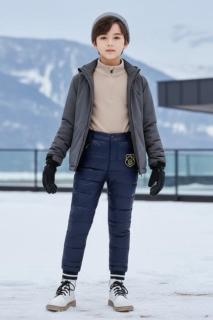Pantalon De Ski Bleu Marine Matelassé Enfant Hiver - Polyester